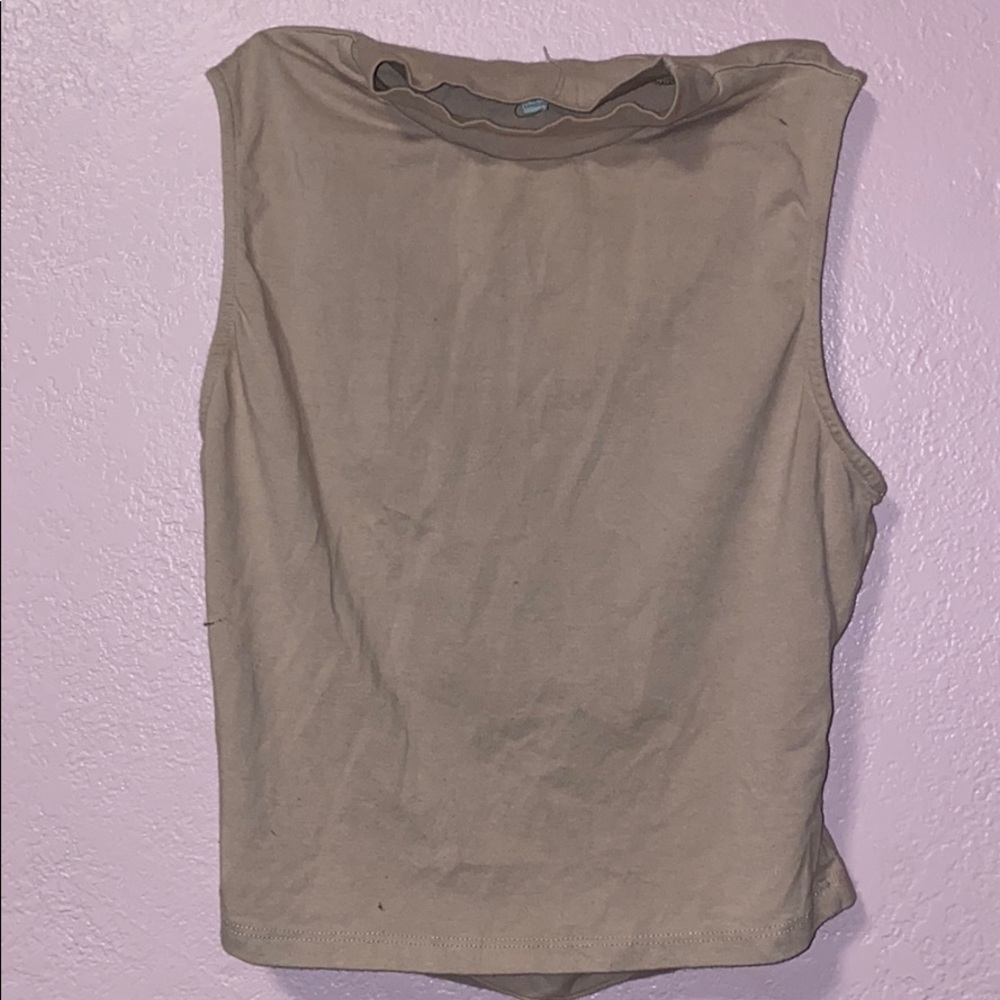 beige crop top